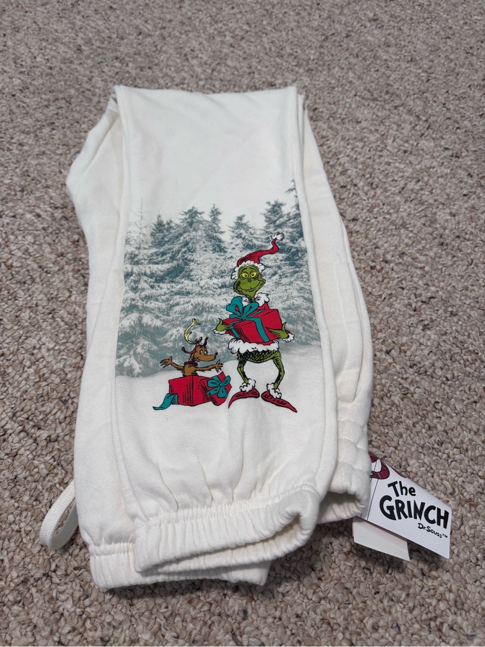 Dr. Seuss Cream Grinch Joggers